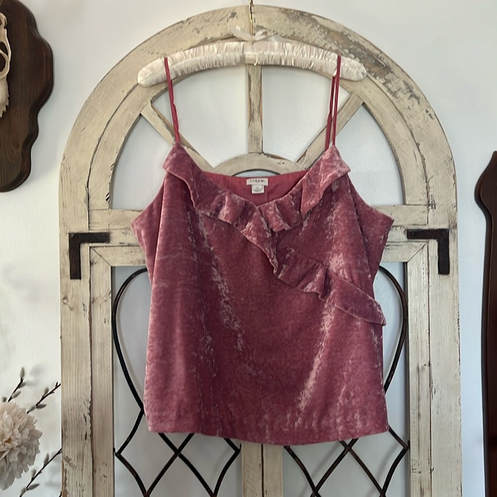 J. Crew Mauve Crushed Velvet Tank Top